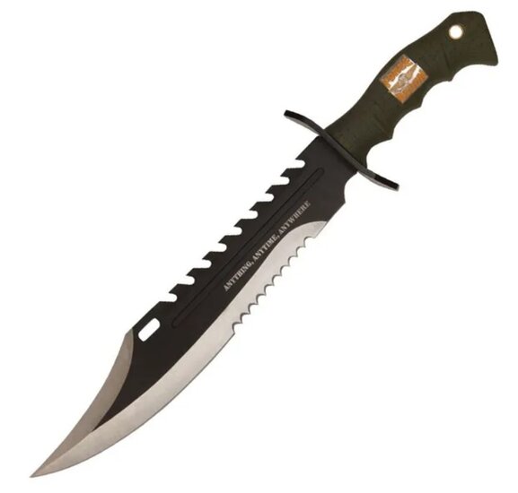 USMC Sawback Bowie Knife &ndash; Zwart Bowie Mes met Schede